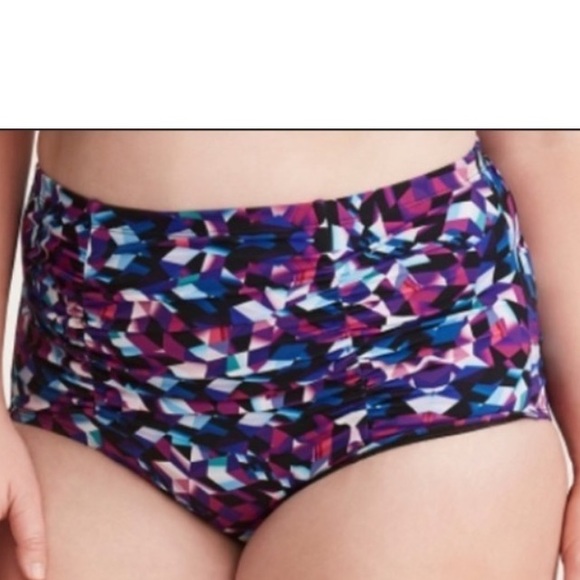 NWT Torrid Swim Collection Geometric High Waist Ruched  Bikini Swim Bott… - Picture 7 of 8